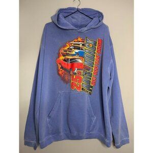 Adirondack Y2K Graphic Distressed Hoodie Size M 25th Hot Rod Car Show Streetwear